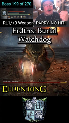 Erdtree Burial Watchdog. Rune Level 1, +0 Weapon. PARRY. NO HIT! #eldenring #shadowoftheerdtree