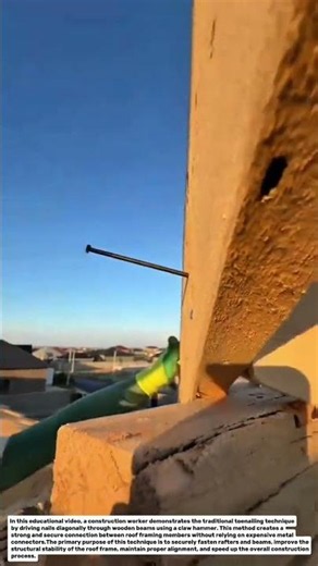 Smart Roof Framing with Toenailing Technique | Fast Wooden Beam Installation Process.