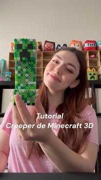 Tutorial Creeper Minecraft 3D💚 #minecraft #manualidades #minecraftshorts #minecraftbuilding #diy