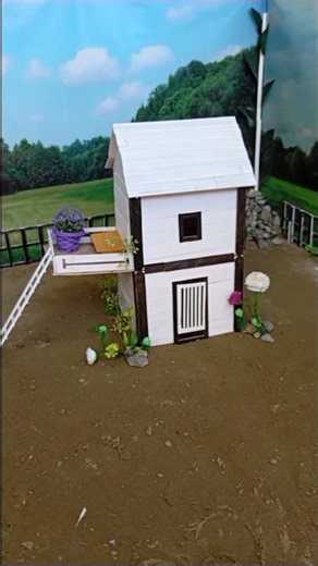 Building a Beautiful Two-Story Farmhouse using Foam Board🏠 #Homedecor #diy #housedesign #Craft #Mini