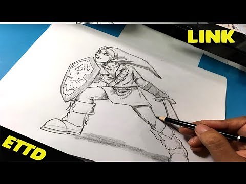How to Draw Link from Legend of Zelda - Nintendo - Step by Step for Beginners - Easy Things to Draw