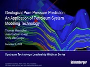Webinar: Geological Pore Pressure Prediction: An Application of Petroleum System Modeling Technology