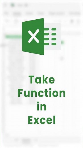 TAKE Function in Excel (Learn in 25 Seconds) #shorts #excel #exceltricks