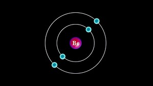 Download Beryllium atom with electrons revolving around the atom for free