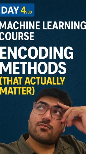 CactusAI on Instagram: "Most ML beginners think encoding is just “convert categories to numbers”… But in real machine learning, the encoding method you choose can make or break your model. — ✨ This is Day 4 of my 30 Days of Machine Learning – Industry Edition Follow ⚡ because Day 5 is coming tomorrow — and it’s one of the biggest ML mistakes people make. — #MachineLearning #Encoding #CategoricalEncoding #DataScience #TargetEncoding #OneHotEncoding #Embedding #AIML #MLEngineer #AnalyticsIndia #Le