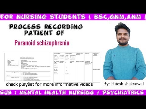 Process recording patient of paranoid schizophrenia / Process recording kaise banaye