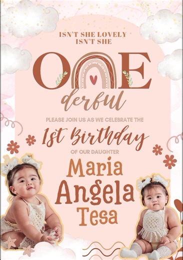 Boho Rainbow Theme Virtual Invitation