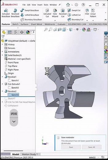 Alloy Wheel Design in SolidWorks | 3D Modeling Tutorial #shorts