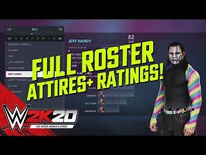 WWE 2K20: All Superstars Overall Ratings, Attires & Tag Teams! (Full Roster)