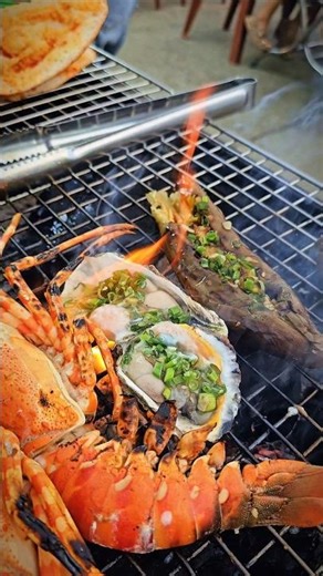 Grilled Oysters with Quail Egg, Chili & Green Onion 🔥