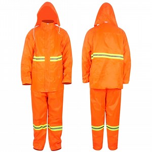 [Hot Item] PU/PVC Breathable Coating Reflective Safety Rainsuit Waterproof Rainwear Windproof Raincoat