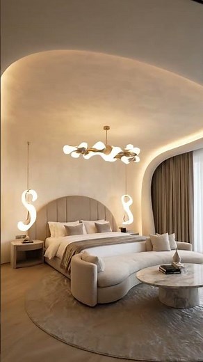 Contemporary Luxury Bedroom with Curved Architectu