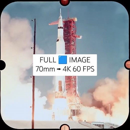 Apollo 11 Saturn V Rocket Launch | 4K 60 FPS | Full Image from 70mm Film | Realtime with Audio