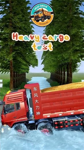 IMPOSSIBLE?! Red Dump Truck Pulls Double Trailer Across Deep River!
