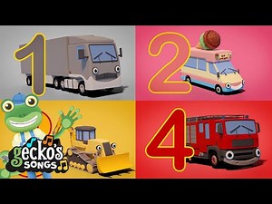 Sing Along with Gecko & 5 Big Trucks! 🚛🎵 | 🎶 Gecko's Songs 🚚 🎶 | Toddler Fun Learning