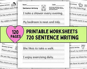 720 Write the Sentence Worksheets , Printable Copy Sentence Handwriting Practice, 1st-3rd Grade ELA, Sight Word Homeschool PDF, Morning Work - Etsy Australia