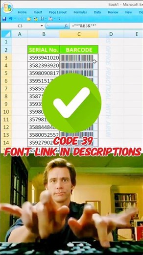 Ms Excel में Barcode बनाना सिंखे।#excel #shorts #barcode #code39