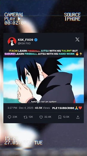 Itachi's Fireball Jutsu Vs Sasuke Fireball Jutsu 🔥⚡ #animeedit #naruto #anime