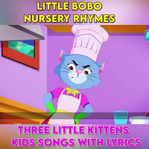 Three Little Kittens | Kids Songs | Lost Their Mittens | Little BoBo Nursery Rhyme #shorts