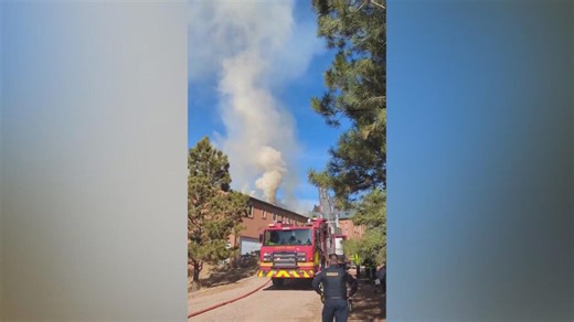 Multiple Colorado fire departments work to put out blaze in Franktown building
