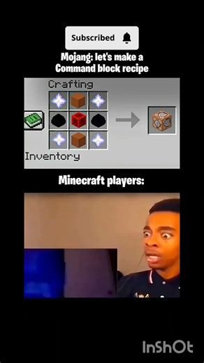 Mojang: Let’s Add Command Block Recipe… Minecraft Players Reaction 🤣#minecraft #shorts