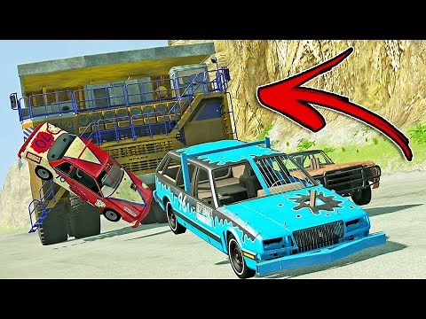 Chased Down CRASH HARD SLOPE By GIANT Dumptruck! BeamNG Multiplayer BELAZ Destruction - BeamMP
