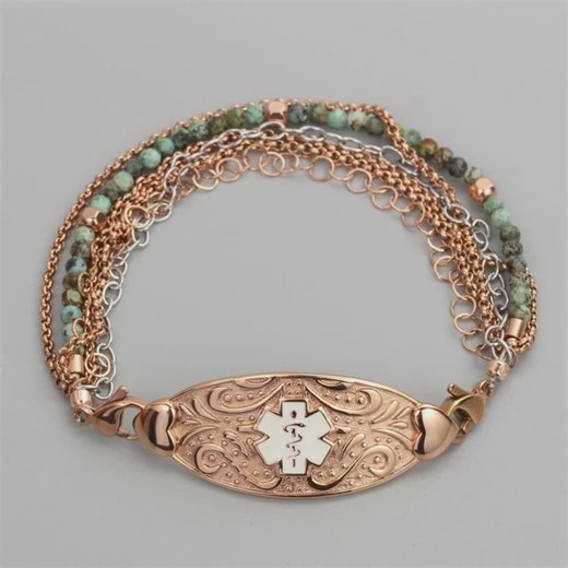 Custom Beaded Medical Alert Bracelet for Women, Free Engraving Personalize Emergency Identification Diabetic Epilepsy DNR Medic ID Jewelry - Etsy Canada