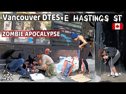 🇨🇦 【4K】 Homeless on East Hastings St. Downtown Vancouver BC, Canada. Street Walk.