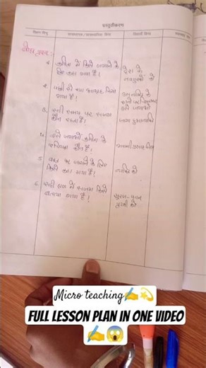 lesson plan💫 || micro teaching✍️ || full lesson 😱 || B.Ed Dairy || #lesson #microteaching #teacher.