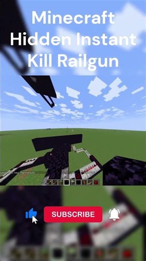 Minecraft Hidden Instant Kill Railgun #minecraft #redstone