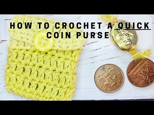 How to crochet a QUICK & EASY coin purse in 10 minutes - NO SEWING REQUIRED - SCRAP YARN PROJECT