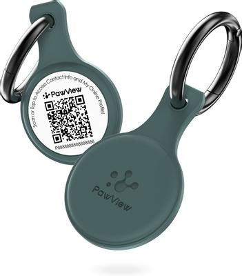 PAWVIEW NFC & QR Code Silent Silicone Personalized Smart Dog ID Tag, Green - Chewy.com