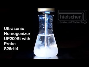 Hielscher Ultrasonic Homogenizer UP200St - Dissolving Salt Crystals in Water
