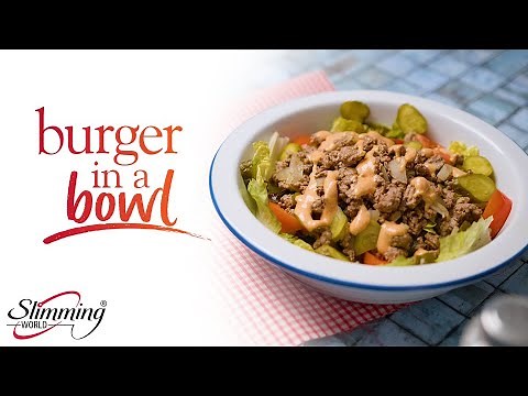 Slimming World "no bread" burger in a bowl recipe - full recipe in the description below