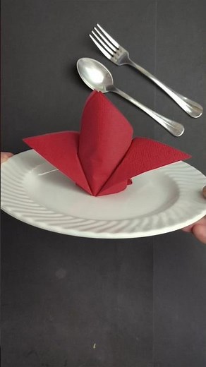 Easy Paper Napkin Decor 🌹 #origami #diy