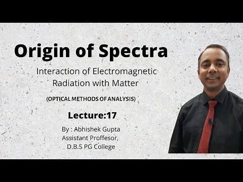 Lecture - 17: Optical Methods of Analysis, Origin of Spectra, Interaction of E . R. with Matter