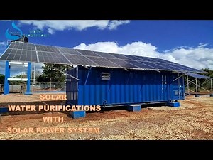 Solar water purification system using solar energy off grid 5m3 solar panel water filtration system