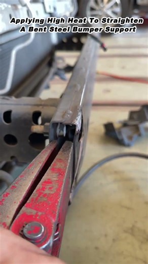 Applying High Heat To Straighten A Bent Steel Bumper Support