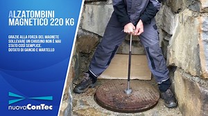 Nuova Contec: ALZATOMBINI MAGNETICO 220 kg: attrezzo per sollevamento chiusini