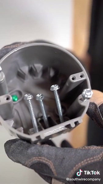 Our SmartBox Fan and Fixture Box is extra deep making it perfect for light fixtures, ceiling fans, and more! #southwiretools #electriciantools #fyp #tools