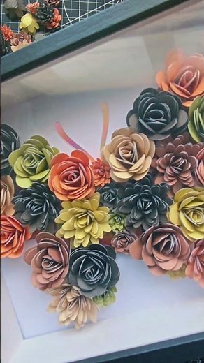 3D Paper Flower Butterfly Shadow Box | Handmade Layered Wall Art #shadowbox