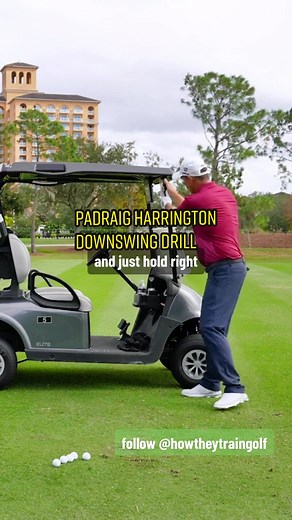 #padraigharrington | Padraig Harrington Drill to Feel Sequence and Stretch in the Downswing. (via padraigharrington) #golf #golfdrill #golftip #irondrill #swingdrill #fyp #howtheytraingolf