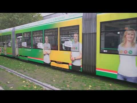 Germany, Magdeburg, tram 2 ride from Thiemstraße to Katharinen-Turm