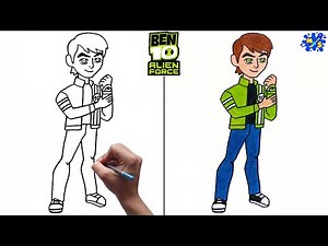 Ben 10 drawing || How to draw Ben 10 Ultimate Alien / Alien force Easy Step by Step