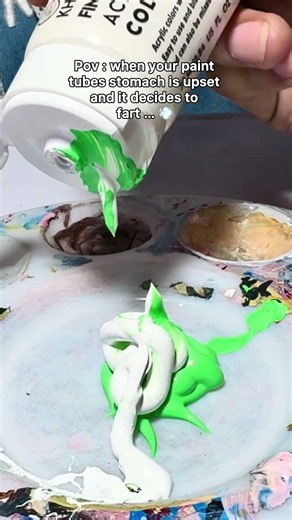 Pov: when your paint tubes stomach is upset and it decides to fart #art #artist #funny #paint #meme
