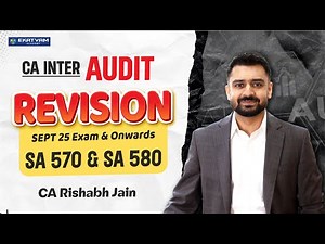 CA Inter Audit | SA 570 & SA 580 | Revision Sessions by CA Rishabh Jain #cainter