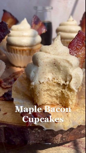 Delicious Maple Bacon Cupcakes with Brown Butter Cream Cheese Frosting Recipe