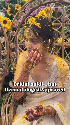 Dr. Surbhi Balani | Dermatologist on Instagram: "Haldi glow without irritation? YES. This is the dermatologist-approved mixture for sensitive skin, acne-prone brides. 🌼Haldi mixture recipe : ✨🥣Dry ingredients: Besan, Rice flour, Turmeric ✨🥛Wet ingredients: Curd, Water, Fresh Milk cream I used this for my Haldi ceremony and so can you! 🤍 🔁Save this reel for your bridal prep or share it with a bride-to-be! Drop a 💛 if you want a printable bridal skin checklist."