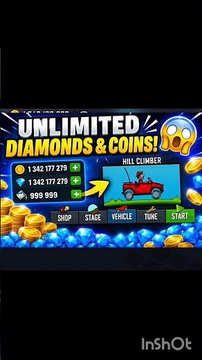 🔥 Hill Climb Racing Unlimited Coins & Diamonds! 😱 New Gameplay 2026 #shorts