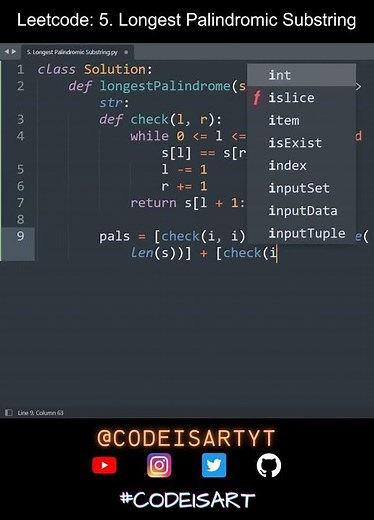 Leetcode 5. Longest Palindromic Substring in Python | Python Leetcode | Python Coding Tutorial